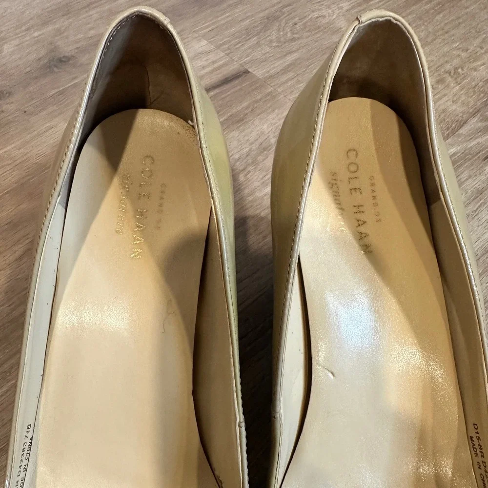 Cole Haan Wedge Pump Womens 7.5 Multi Nude Patent Leather Grand Signature Office
